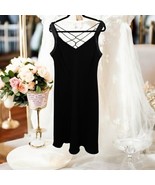 Rena Rowan Cocktail Dress Size 16 Marseille Black- Cris Cross Back Desig... - $979.20 MXN