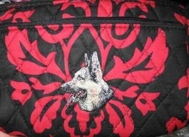Quilted Fabric German Shepherd Dog Breed Damask Zipper Pouch Cosmetic Bag - £9.47 GBP