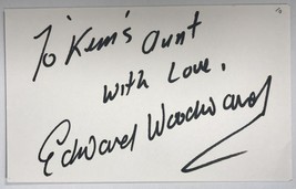 Edward Woodward (d. 2009) Signed Autographed 3x5 Index Card #2 - £19.65 GBP