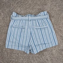 American Eagle Shorts Women Sz 2 Blue Striped Stretch Gathered Belted Mo... - $17.99