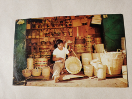 Vintage Postcard - Tijuana Mexico 1960s Basket Making - Maker Unknown - $15.00