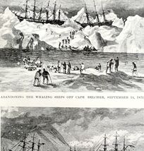 Cape Belcher Abandoned Ships 1926 Nautical Antique Print Whale Hunting D... - $183.44 MXN