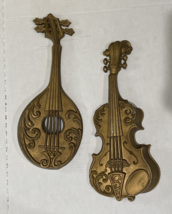 Sexton 1975 Metal Violin Mandolin Music Wall Decor Vintage Cast Aluminum USA - £19.98 GBP