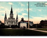 Jackson Square St Louis Cathedral New Orleans Louisiana LA UNP DB Postca... - $2.92