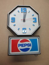 Vintage Pepsi Hanging Wall Clock Sign Advertisement C22 - £142.18 GBP