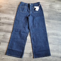 Free Assembly&#39;s Size 14 Women&#39;s Wide Leg Blue Jeans with Patch Pockets - $24.74