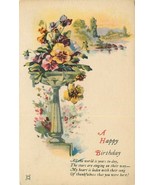 Antique DB Postcard K052 A Happy Birthday Planter with Flowers Multi Vie... - $4.95