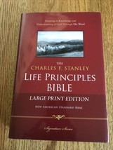 Charles F. Stanley Life Principles Bible LARGE PRINT EDITION NASB ~ Very... - $49.49