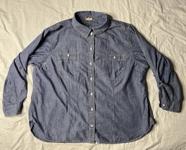 Duluth Trading Denim Shirt Women’s 2XL Blue Long Sleeve Button Up - $25.00