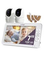 Split-Screen Baby Monitor with 2 1080P Cameras, 7" HD 720P Baby Monitor No Wi- - €109,60 EUR