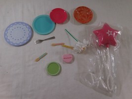 American Girl Doll Pink Birthday Party Star Balloon Accessory + Dishes P... - £4.76 GBP