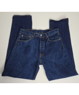 Levi&#39;s Jeans Mens 33x34 Blue 501 Straight Fit Denim Cotton Button Fly Ac... - $26.99