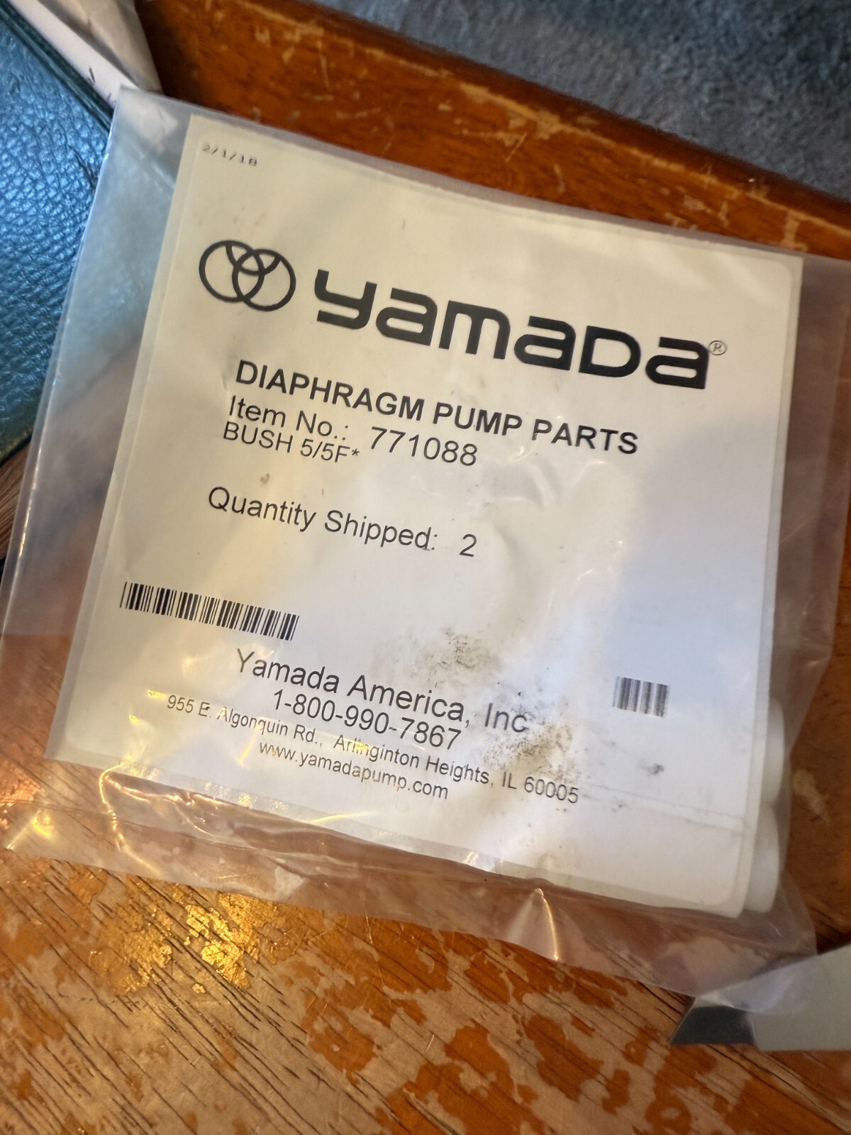 NEW OEM LOT of 2 Yamada Double Air Diaphragm Pump Bushing Bush 5/5F # 77... - $22.79