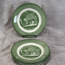 Royal Colonial Homestead Luncheon Plates Green 9 1/8&quot; Lot of 6 - £43.80 GBP