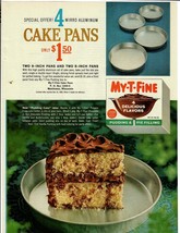 1963 Mirro Aluminum Cake Pans Vintage Print Ad Kitchen Cookware Pudding Cake - $12.55