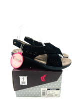THERAFIT Shoe Olivia Adjustable Cross Strap Sandals- Black, Size US 6.5-7 EUR 37 - £60.82 GBP