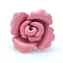Pink Ruffled Sweet Rose Genuine Leather Ring - $7.91