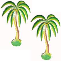 WorldBazzar New Beautiful 19.5&quot; Metal Set of 2 Palm Tree with Coconuts T... - £34.98 GBP