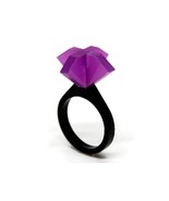 Amethyst Solitaire Ring, Laser-Cut Design with Italian Craftsmanship, El... - $13.00