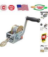 Durable 600lbs Manual Hand Crank Winch with 26.3FT Steel Cable - Portabl... - $43.55