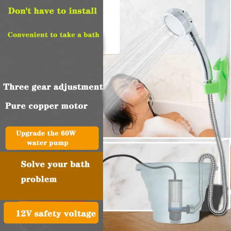 House Home Portable Car Washer 12V Camping Shower Car Shower High Pressure Power - £66.36 GBP