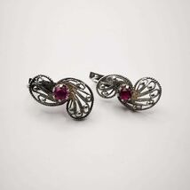 Vintage, Jewelry, Women's Earrings "Ruby Stars" Silver Star 925, Ruby - $114.00