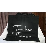 Teacher Crate (new) TEACHER THINGS - TOTE, BLACK W/ HANDELS - 15&quot; W X 15... - £11.24 GBP