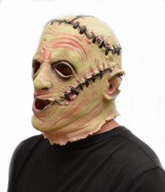 Halloween Chainsaw Killer Mask Scary Stitched Creepers Skin Face Mask - £15.92 GBP