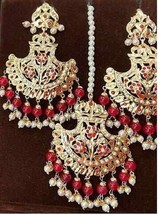 Jadau Gold Plated Attractive Pearl Rani Jadau Beads Earrings Jewelry Set - £34.58 GBP
