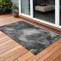 2&#39; X 3&#39; Gray Abstract Washable Non Skid Indoor Outdoor Area Rug - $1,136.07 MXN