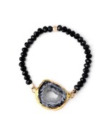 Fashion Geometric Agate Bracelet with Black Beads and Gold Accents Elega... - $15.41 CAD Fashion Geometric Agate Bracelet with Black Beads and Gold Accents Elega... - $15.41 CAD