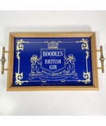 Boodles British Gin Wooden Glass Framed Wooden Serving Tray Wall Art Vtg - $74.24