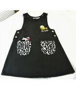 Looney Tunes Denim Tweety Jumper Dres Embroiderd Vintage Warner Bros 97 ... - $34.71