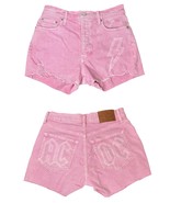 Lucky Brand AC DC Womens High Rise Mom Pink Denim Jean Shorts Rock &amp; Rol... - $39.25 CAD