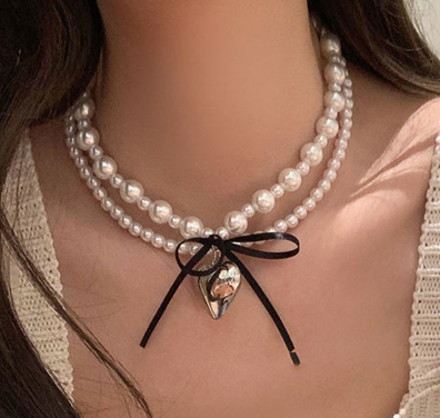 White love pearl necklace female light luxury niche clavicle chain advan... - $19.80