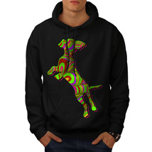 Wellcoda Psychedelic Dog Fashion Mens Hoodie, Color Casual Hooded Sweatshirt - £25.41 GBP+