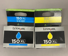 Genuine OEM Lexmark 150XL Ink Cartridges Cyan &amp; Yellow - New/Sealed - $15.95