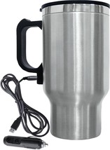 Brentwood CMB-16C Stainless Steel 16oz 12 Volt Heated Travel Mug, Silver - £12.38 GBP