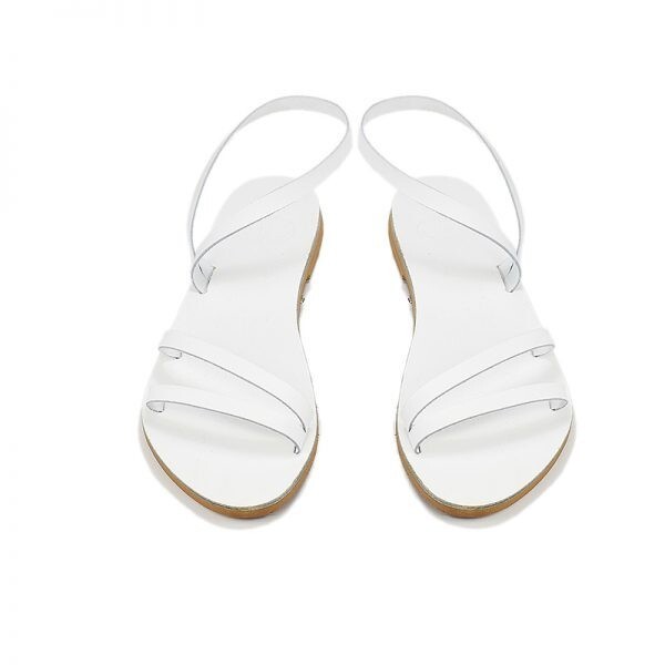 Sandalias griegas hechas a mano de cuero estilo antiguo con tiras de gladiado... Item image 4