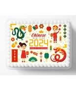 Chinese New Year Of The Dragon Edible Image Edible Cake Topper Frosting ... - £12.95 GBP