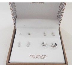 4 pair Giani Bernini  sterling silver earrings w/CZ New free ship - £39.69 GBP