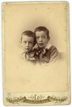Antique Circa 1880s Cabinet Card C. Moore Affectionate Brothers Springfield, MA - £8.85 GBP