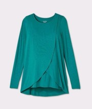 Long Sleeve Round Neck Over Belly Nursing isabel Maternity T-Shirt Teal ... - £11.00 GBP