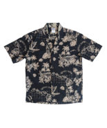 VTG Hawaiian Togs Black Tropical Button Front Hawaii Islands Surf Shirt ... - £21.01 GBP