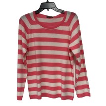 N. Peal Striped 100% cashmere sweater size medium  &#39;peony&#39; ivory New NWT - $99.00