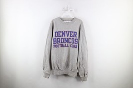 Vtg 90s Champion Mens L Thrashed Spell Out Denver Broncos Football Sweatshirt - £43.38 GBP