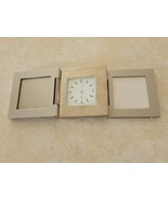 Vintage Sprint Stainless Picture Frame Travel Clock Trifold - $21.00