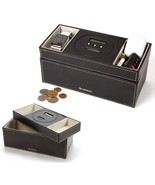 Leather Digital Coin Counter Tray Valet and Jewelry Box Battery Operated... - $27.29 CAD