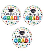 Set of 3 Multicolored 17&quot; Graduating Celebrate &#39;Congrats Grad!&#39; Foil Bal... - $12.86