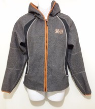Harley Davidson S Gray Embroidered Fitted Hooded Fleece Jacket Biker - £37.24 GBP